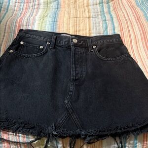 Agolde Premium Black Denim Skirt